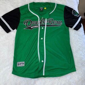 Death Row Records Baseball Jersey M/M‎ Green Black Hip Hop Rap Music